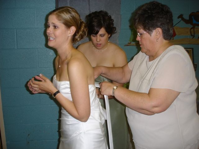 getting into the dress